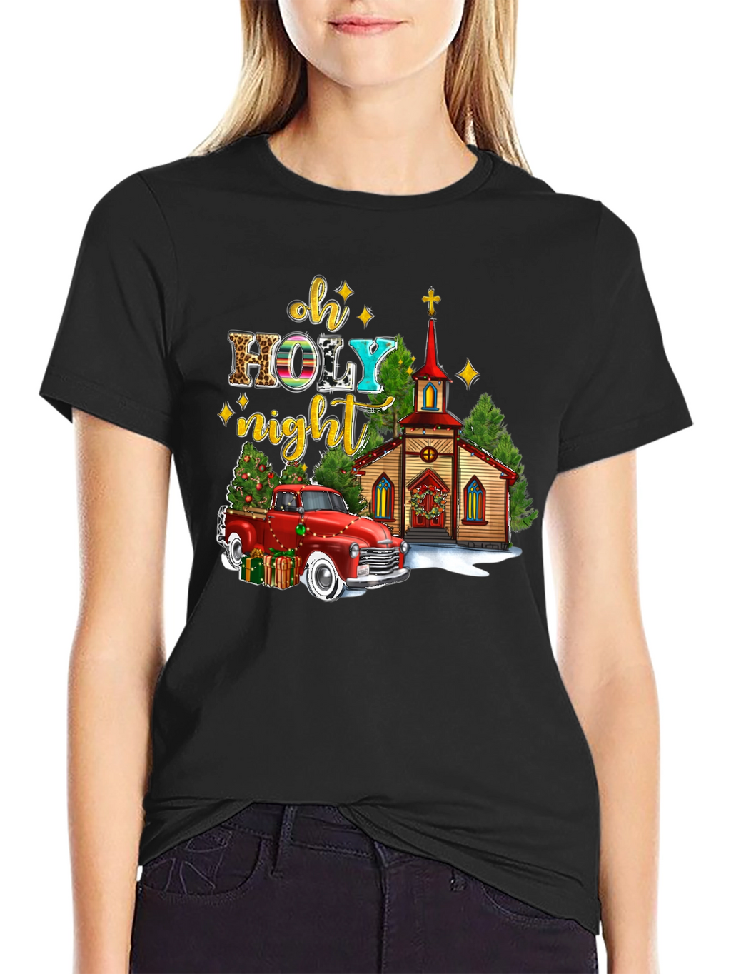 Oh Holy Night Christmas Truck T-Shirt