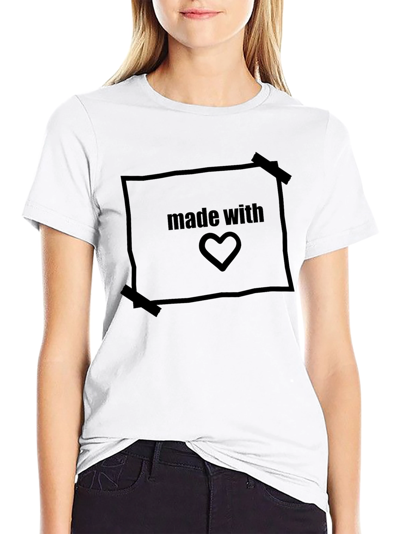 Made With Love Black Graphic Tee Shirt
