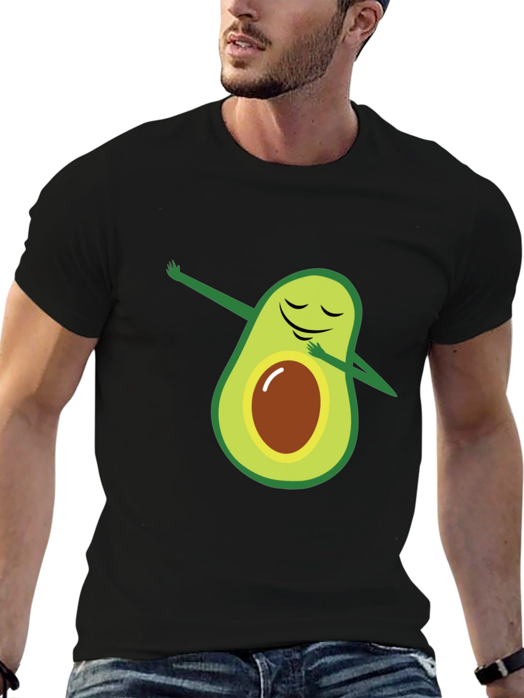 Dabbing Avocado Black T-Shirt