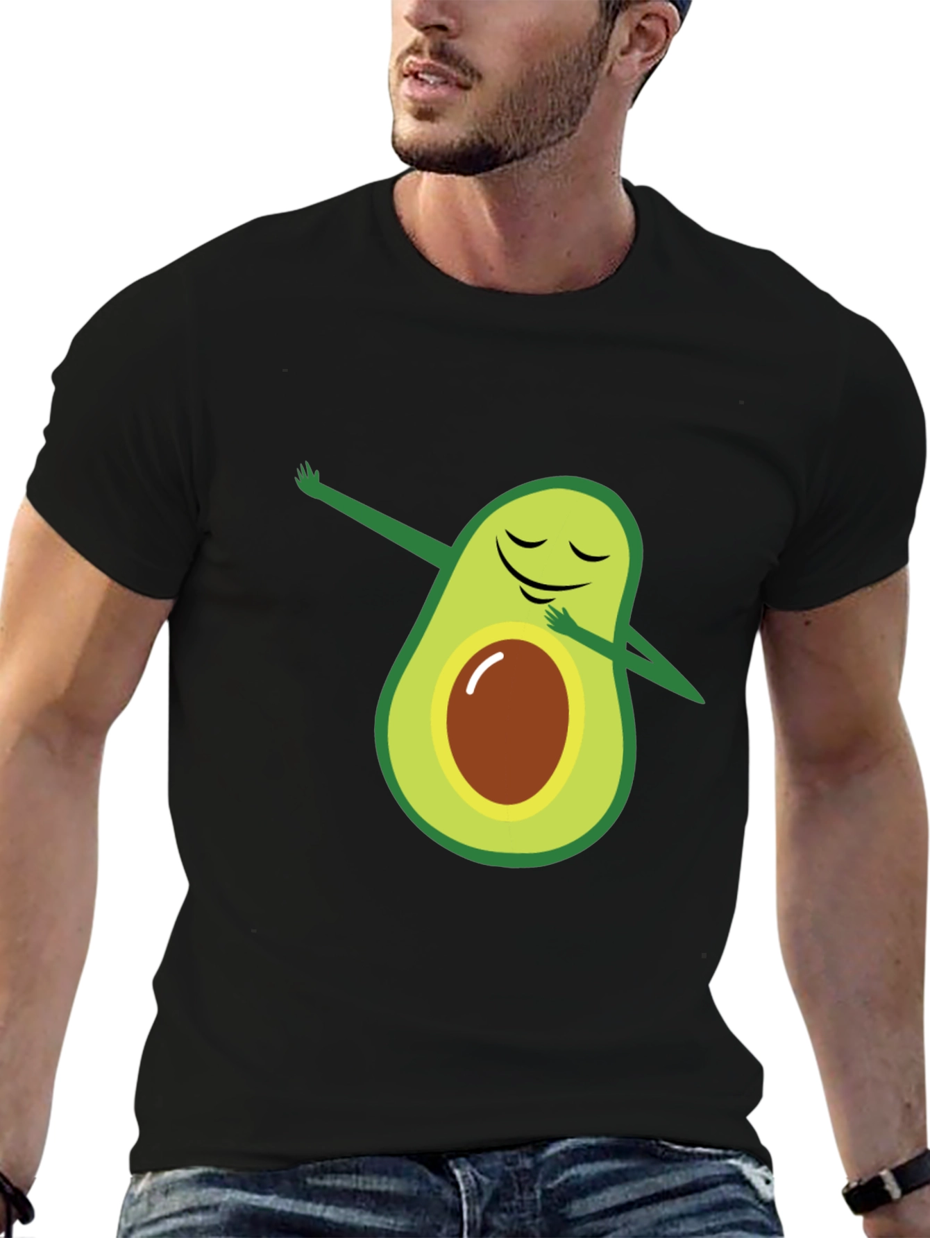 Dabbing Avocado Black T-Shirt
