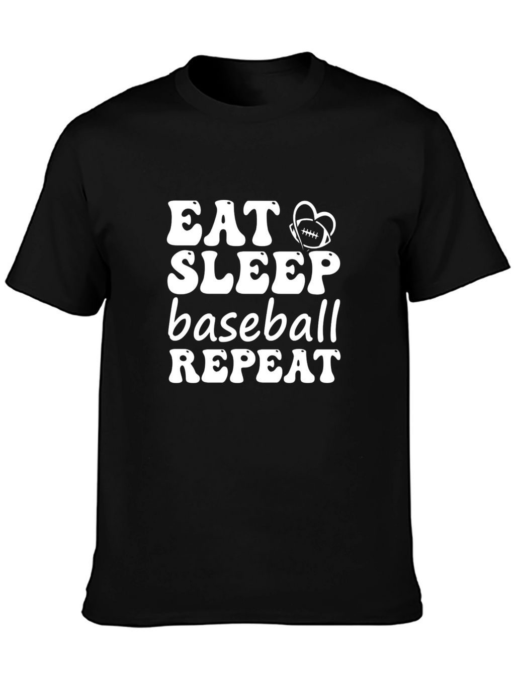 Eat Sleep Baseball Repeat Black T-Shirt