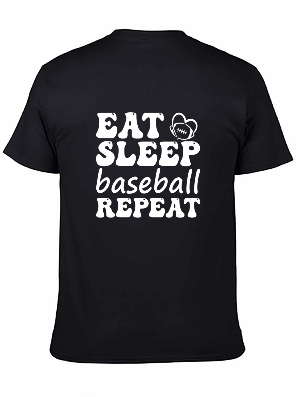 Eat Sleep Baseball Repeat Black T-Shirt