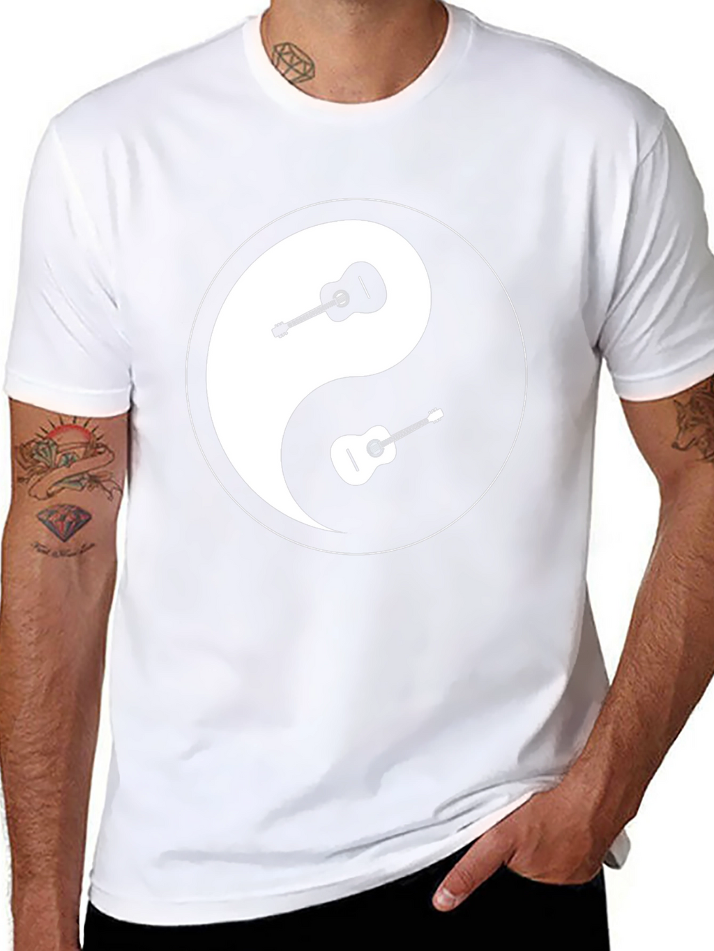 Yin Yang Guitar Graphic Tee - Black