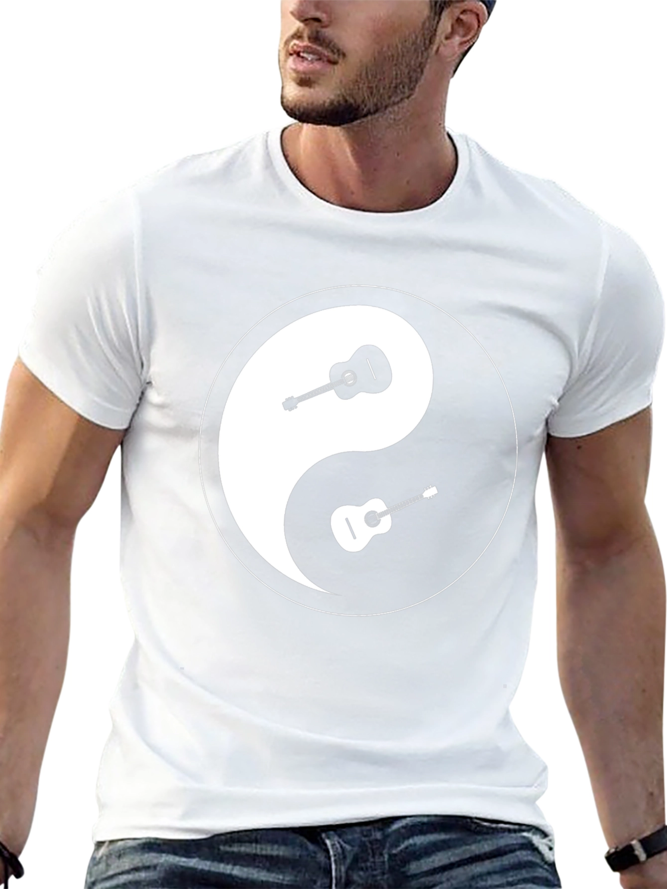 Yin Yang Guitar Graphic Tee - Black