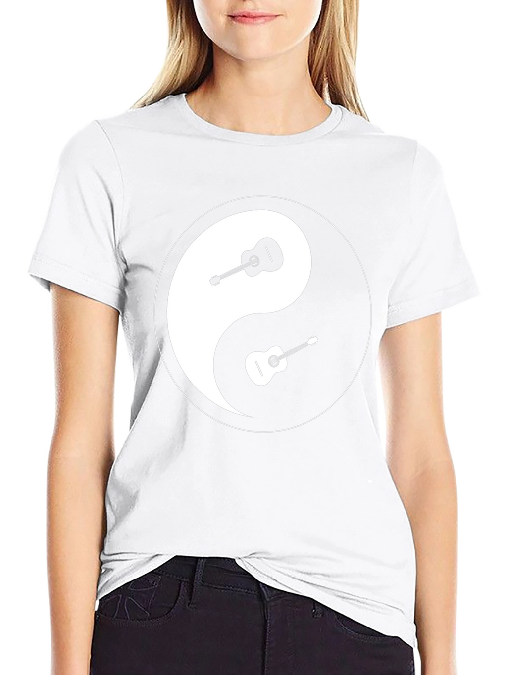Yin Yang Guitar Graphic Tee - Black