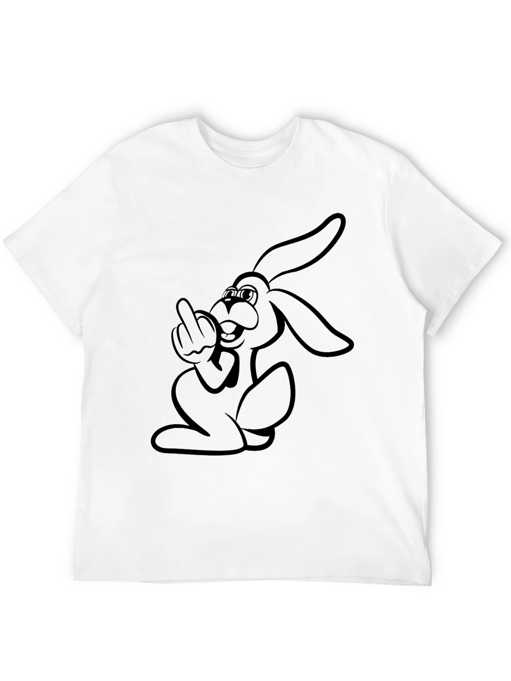 Rebellious Rabbit Graphic Tee - Black Cotton