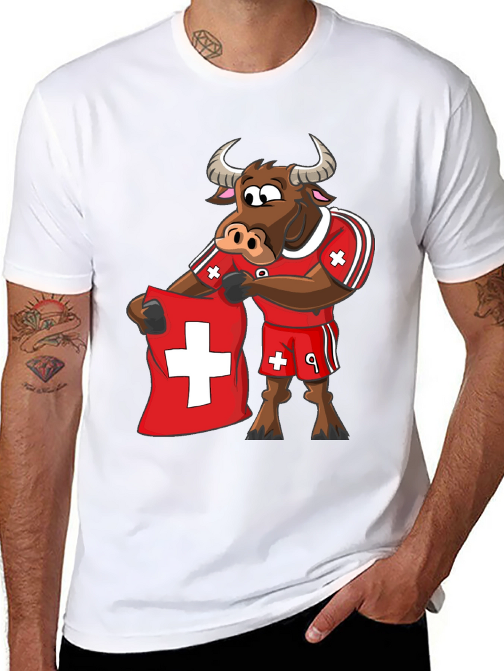 Swiss Bull T-Shirt - Soccer Fan Tee