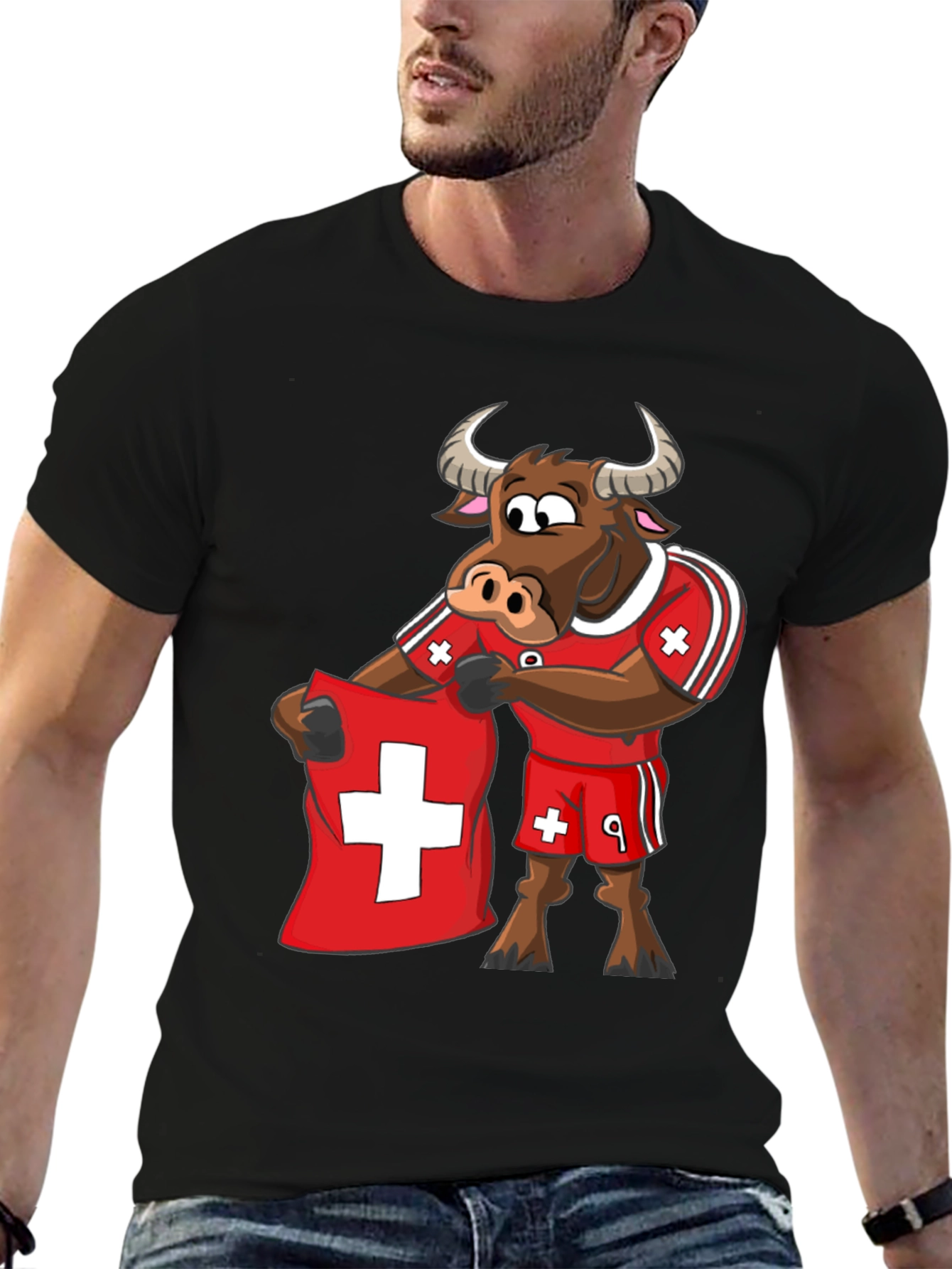 Swiss Bull T-Shirt - Soccer Fan Tee
