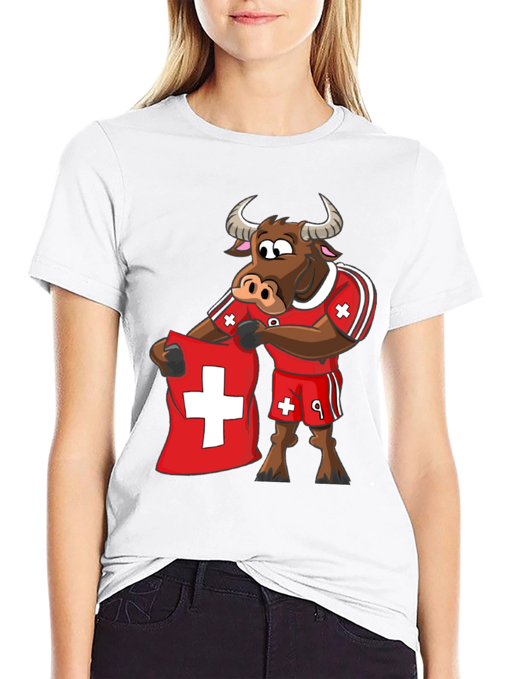 Swiss Bull T-Shirt - Soccer Fan Tee