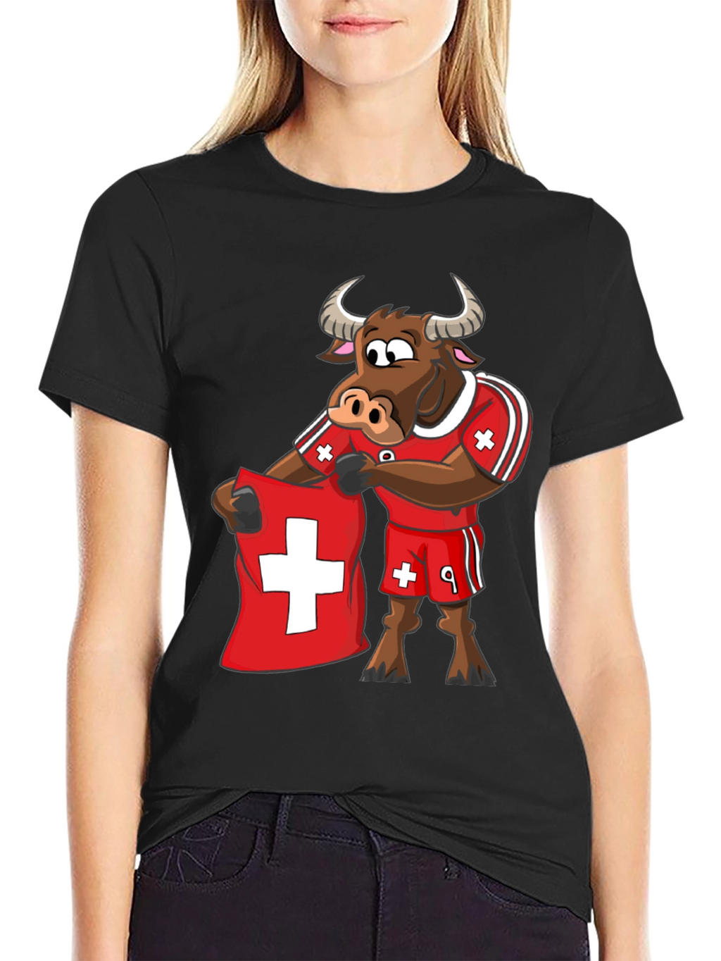 Swiss Bull T-Shirt - Soccer Fan Tee