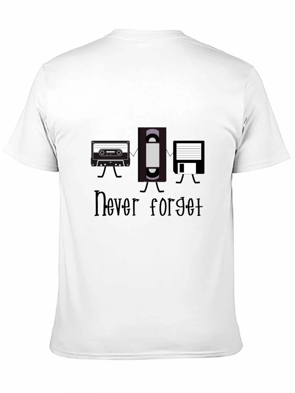 Never Forget Retro Media Black T-Shirt