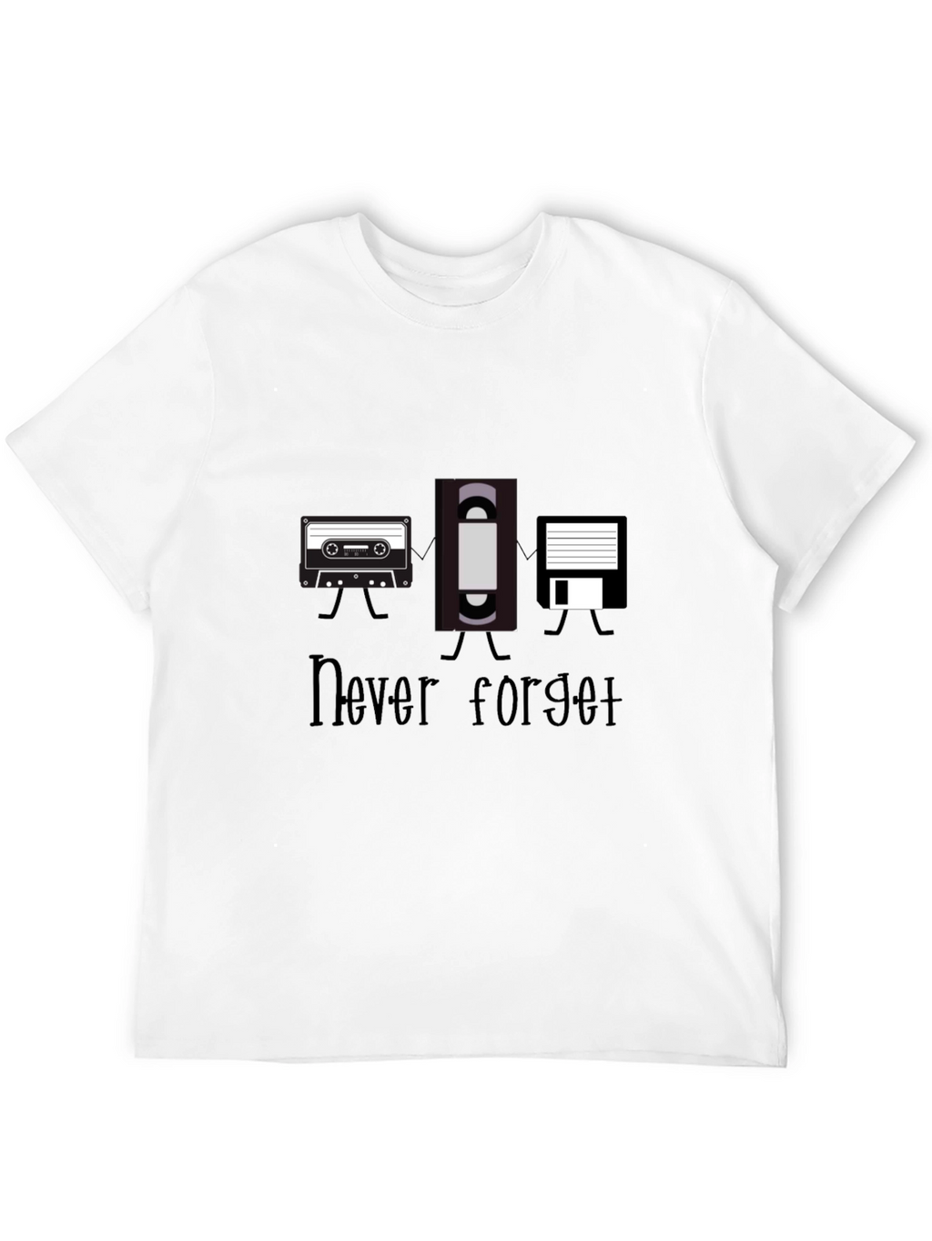 Never Forget Retro Media Black T-Shirt