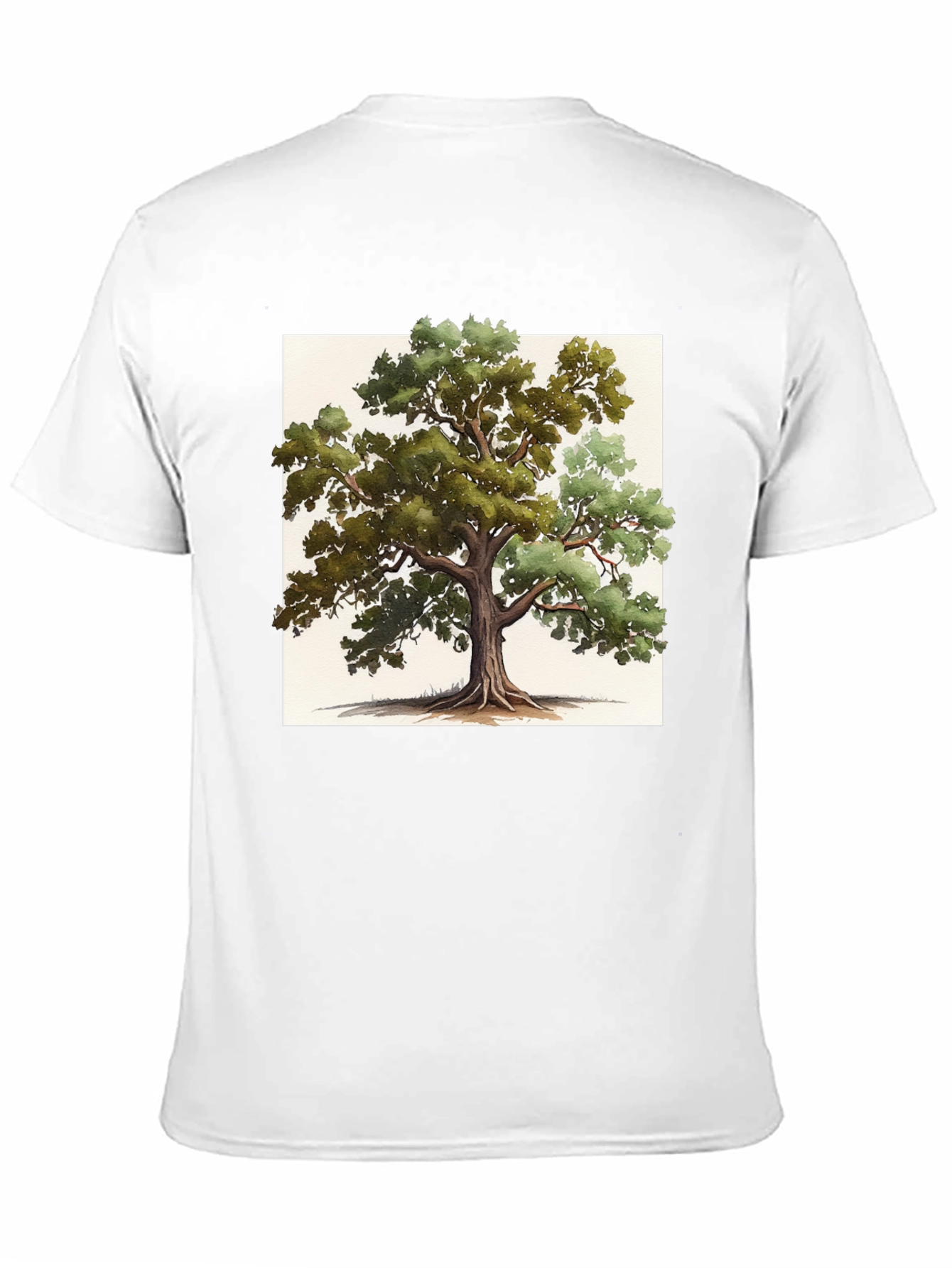 Nature-Inspired Tree Graphic Tee - Soft Black Cotton