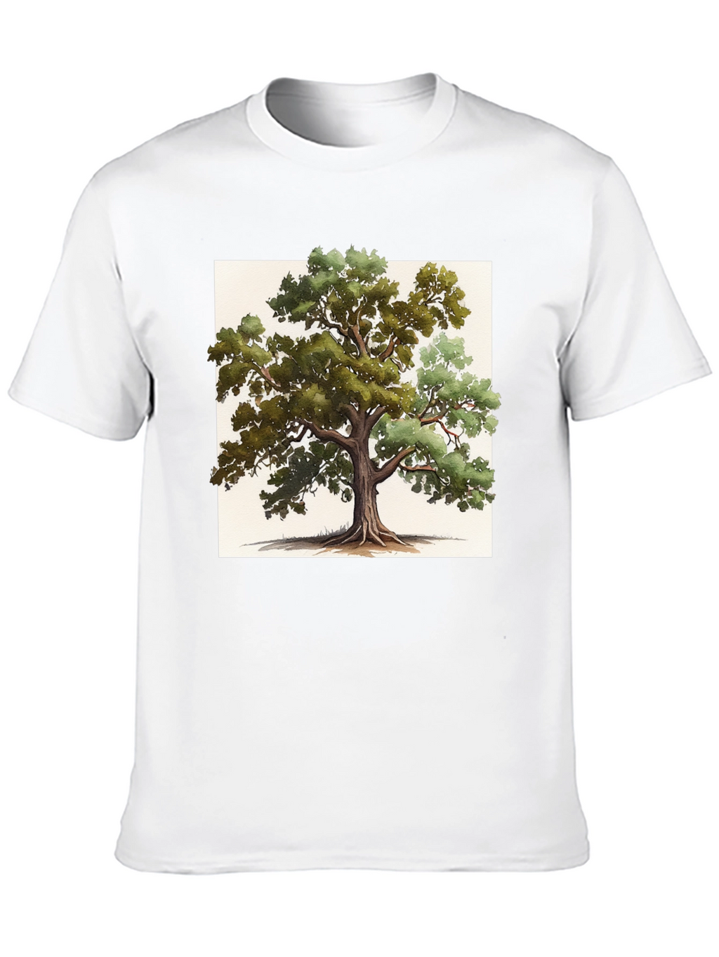 Nature-Inspired Tree Graphic Tee - Soft Black Cotton