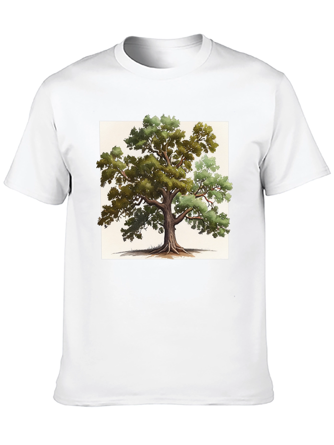 Nature-Inspired Tree Graphic Tee - Soft Black Cotton