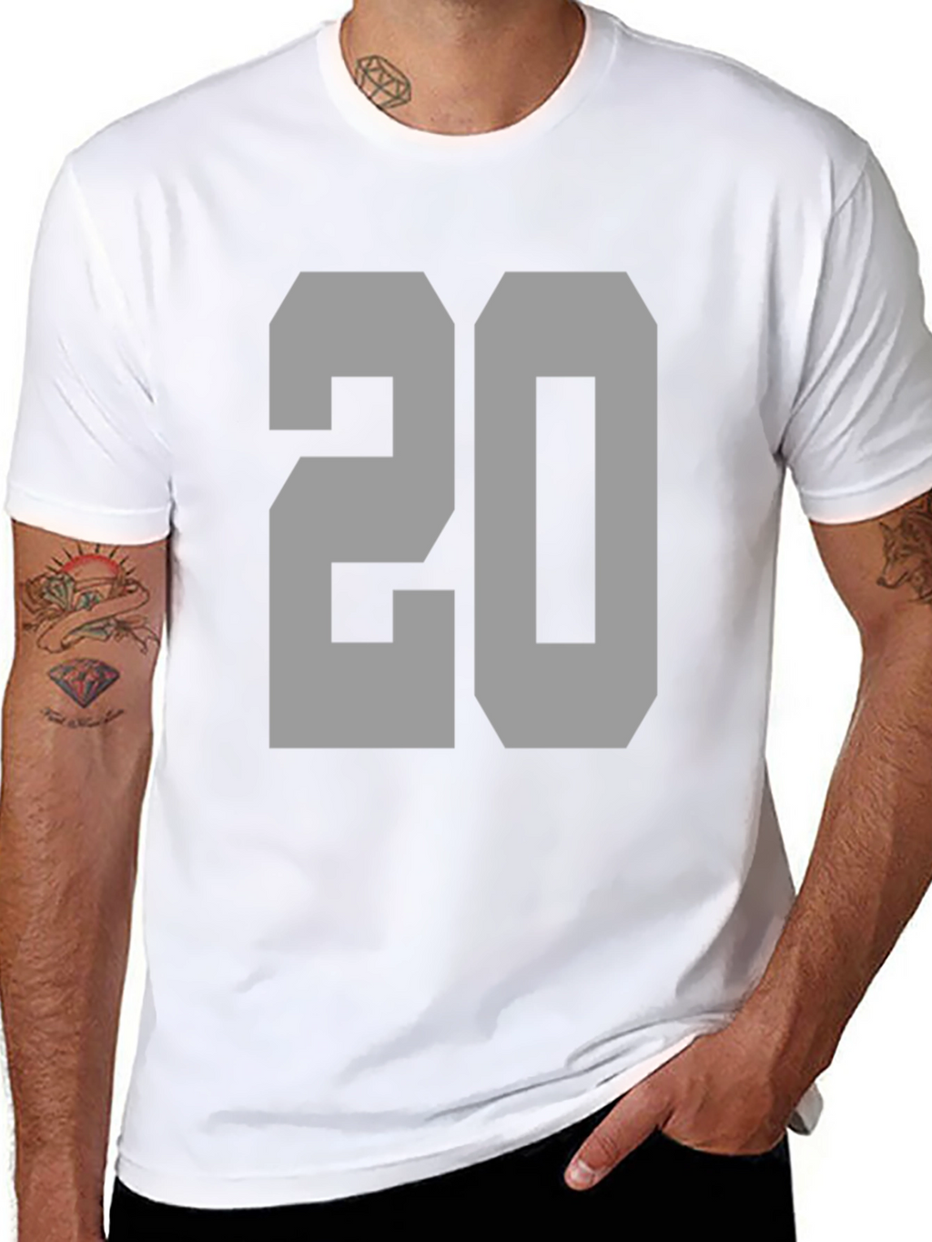 Bold Number 20 Graphic Tee - Black Casual Shirt