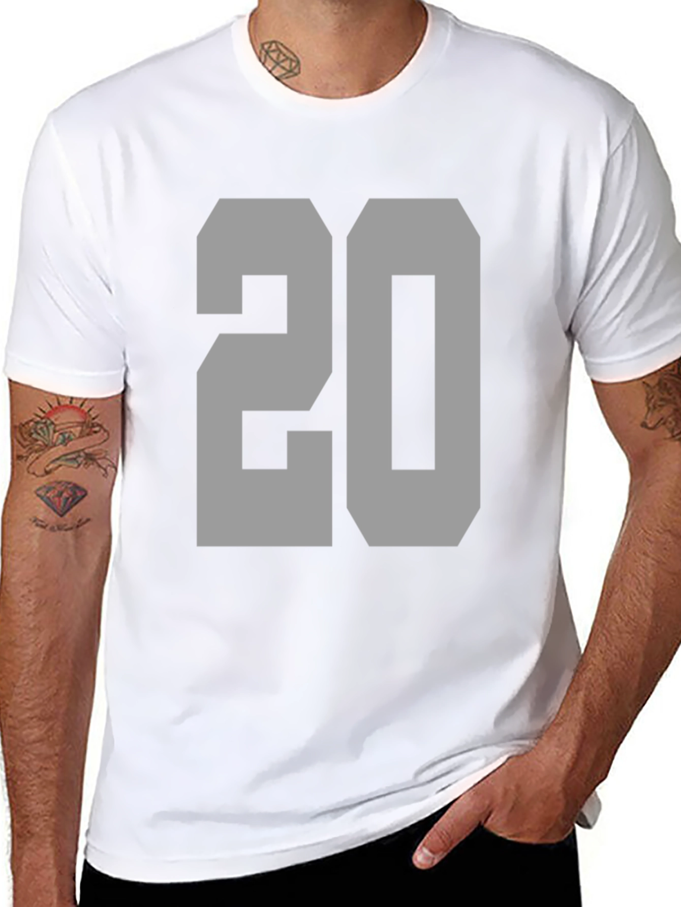 Bold Number 20 Graphic Tee - Black Casual Shirt