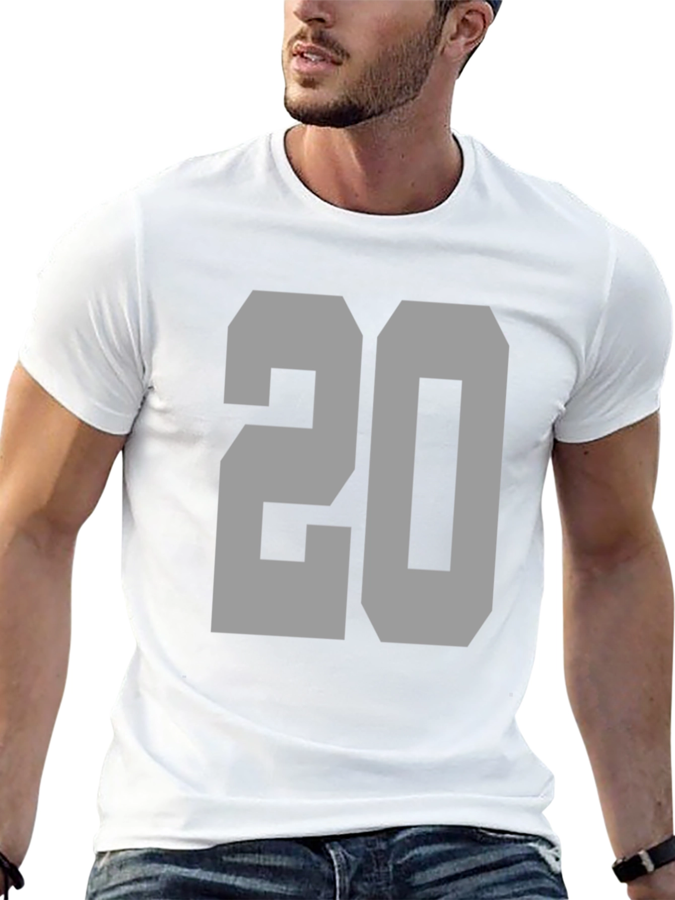 Bold Number 20 Graphic Tee - Black Casual Shirt
