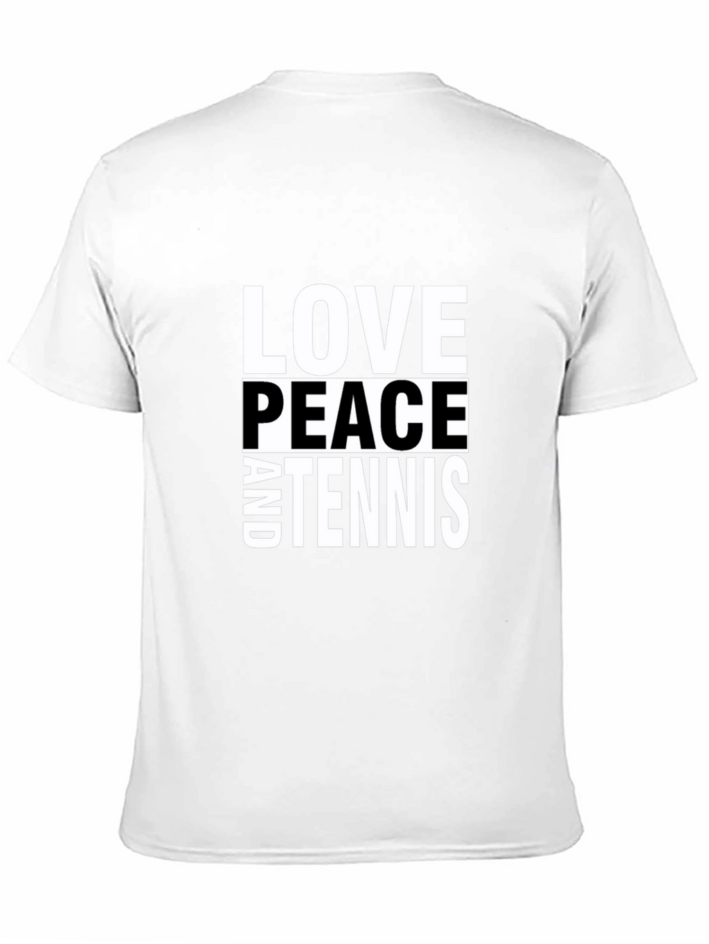 Love Peace and Tennis Black T-Shirt