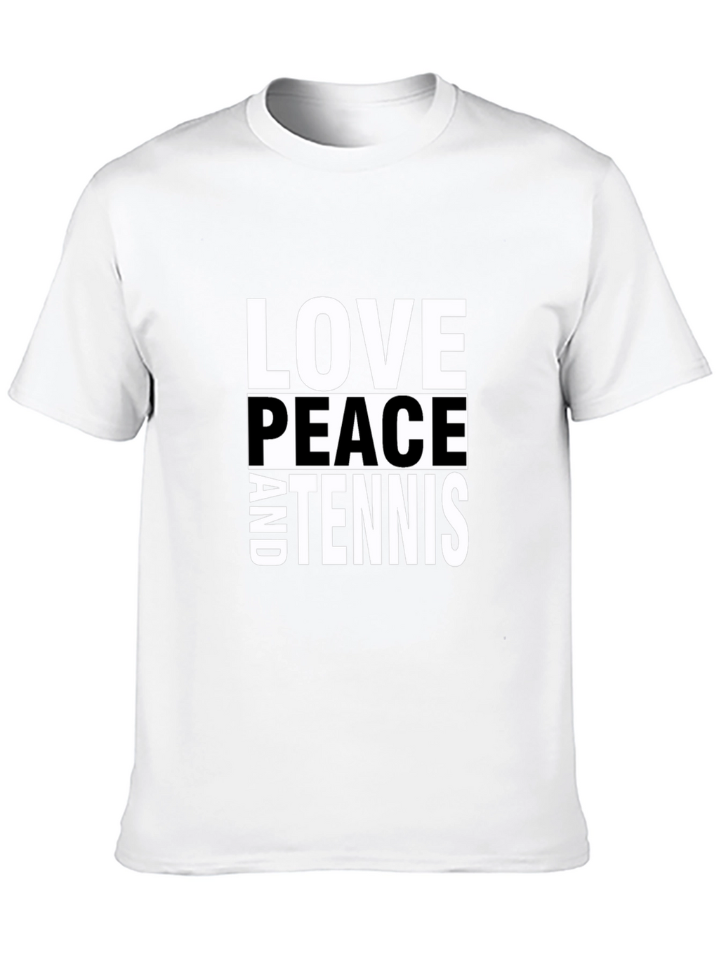 Love Peace and Tennis Black T-Shirt