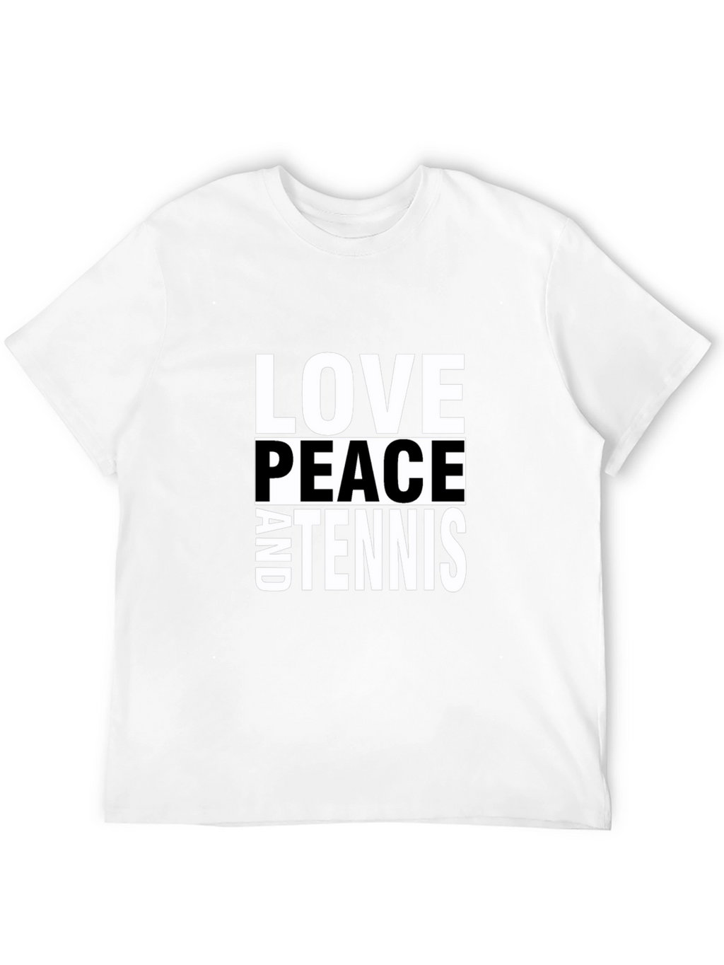 Love Peace and Tennis Black T-Shirt