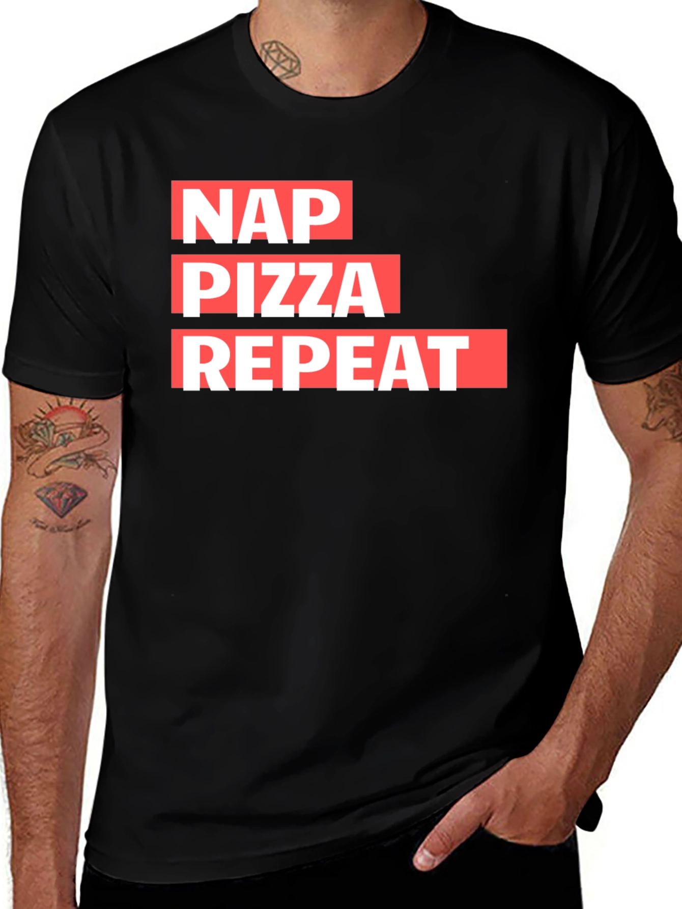 Nap Pizza Repeat Graphic Tee