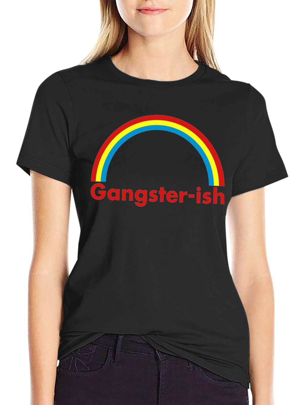 Gangster-ish Rainbow Graphic Tee - Trendy Style