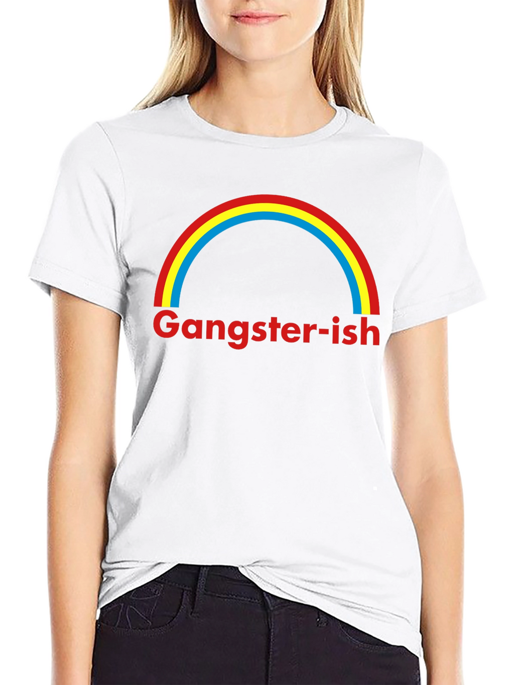 Gangster-ish Rainbow Graphic Tee - Trendy Style