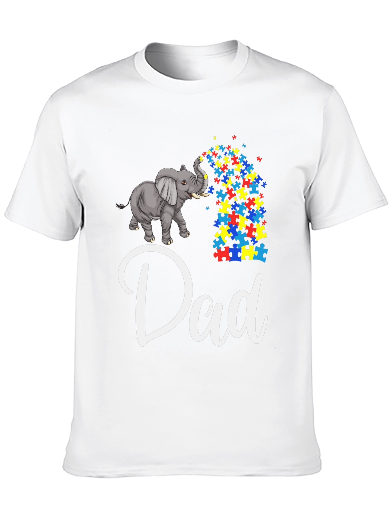 Autism Awareness Elephant Dad T-Shirt