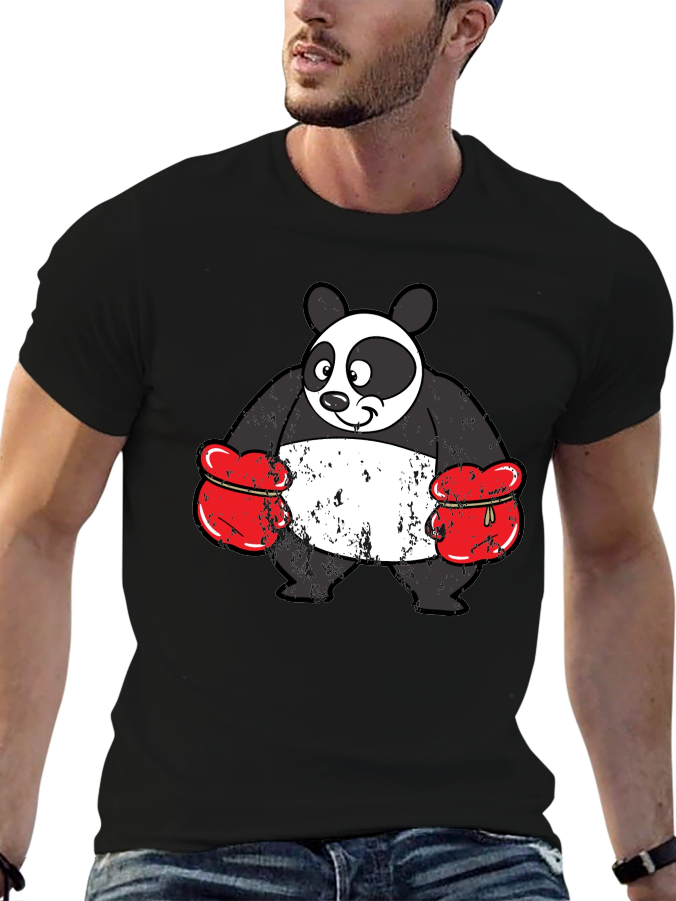 Panda Boxer Graphic Tee - Funny Novelty Shirt