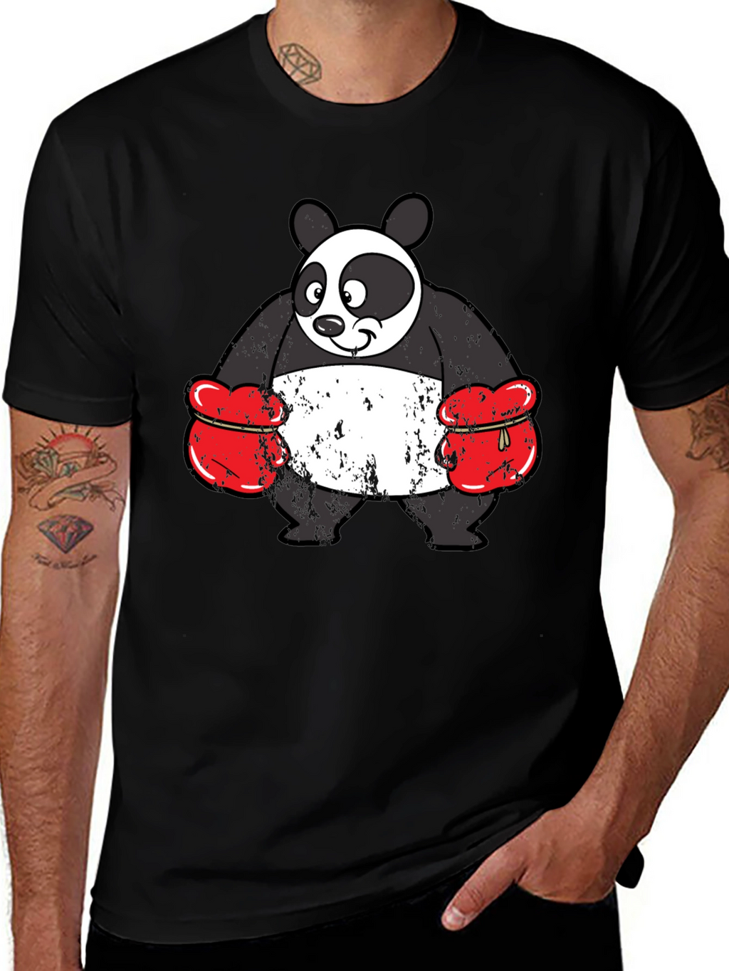 Panda Boxer Graphic Tee - Funny Novelty Shirt