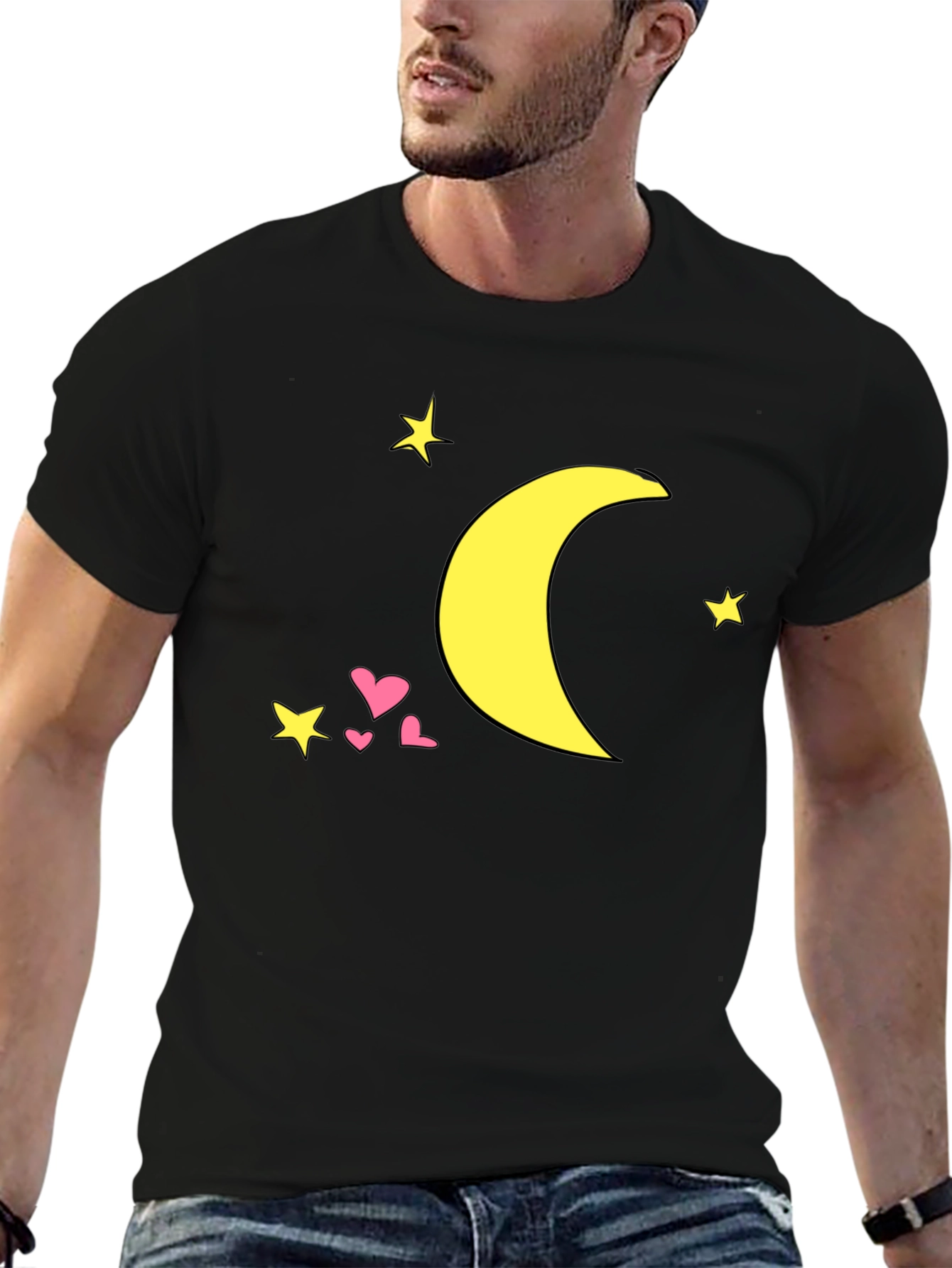 Celestial Dream Tee - Moon & Stars Graphic T-Shirt