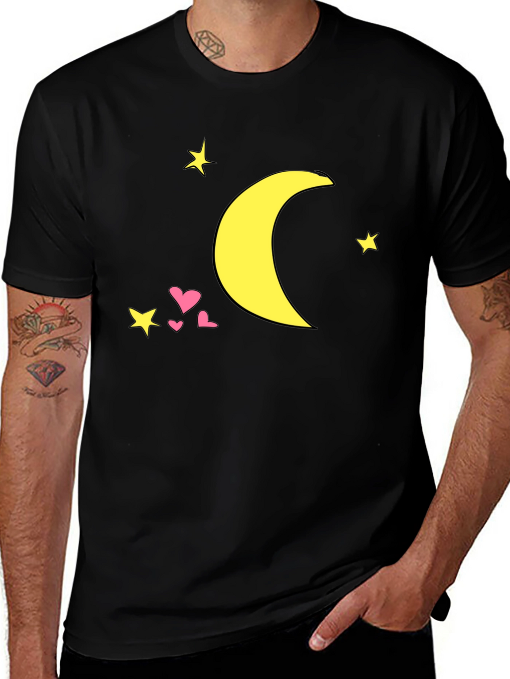 Celestial Dream Tee - Moon & Stars Graphic T-Shirt