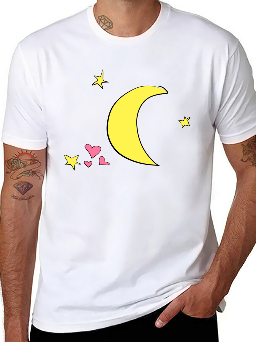 Celestial Dream Tee - Moon & Stars Graphic T-Shirt