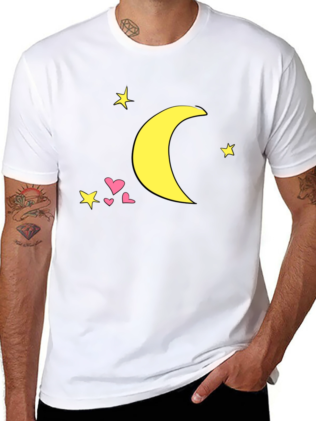 Celestial Dream Tee - Moon & Stars Graphic T-Shirt