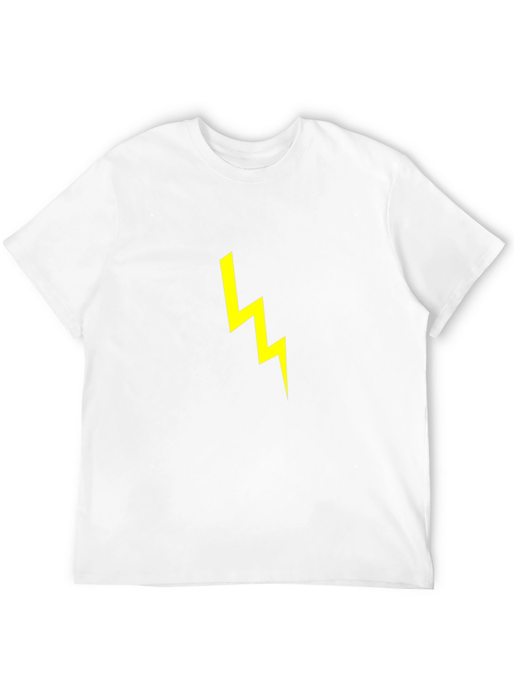 Black T-Shirt with Yellow Lightning Bolt Graphic