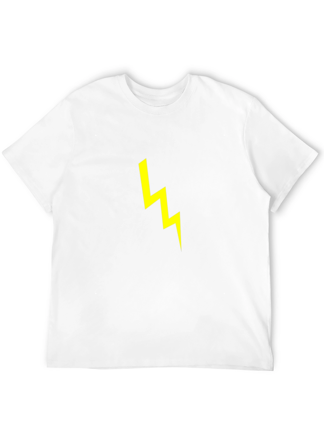 Black T-Shirt with Yellow Lightning Bolt Graphic