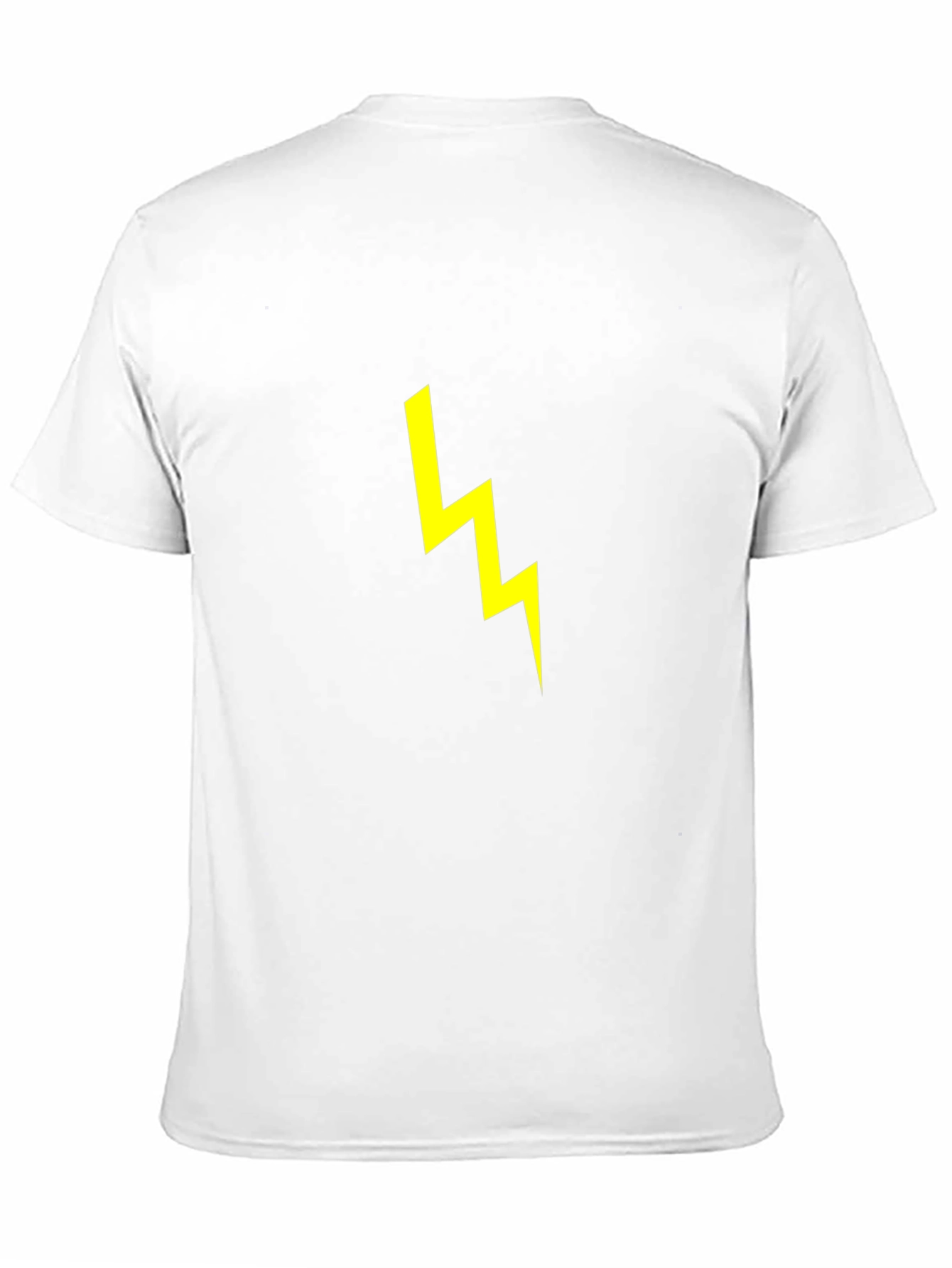 Black T-Shirt with Yellow Lightning Bolt Graphic