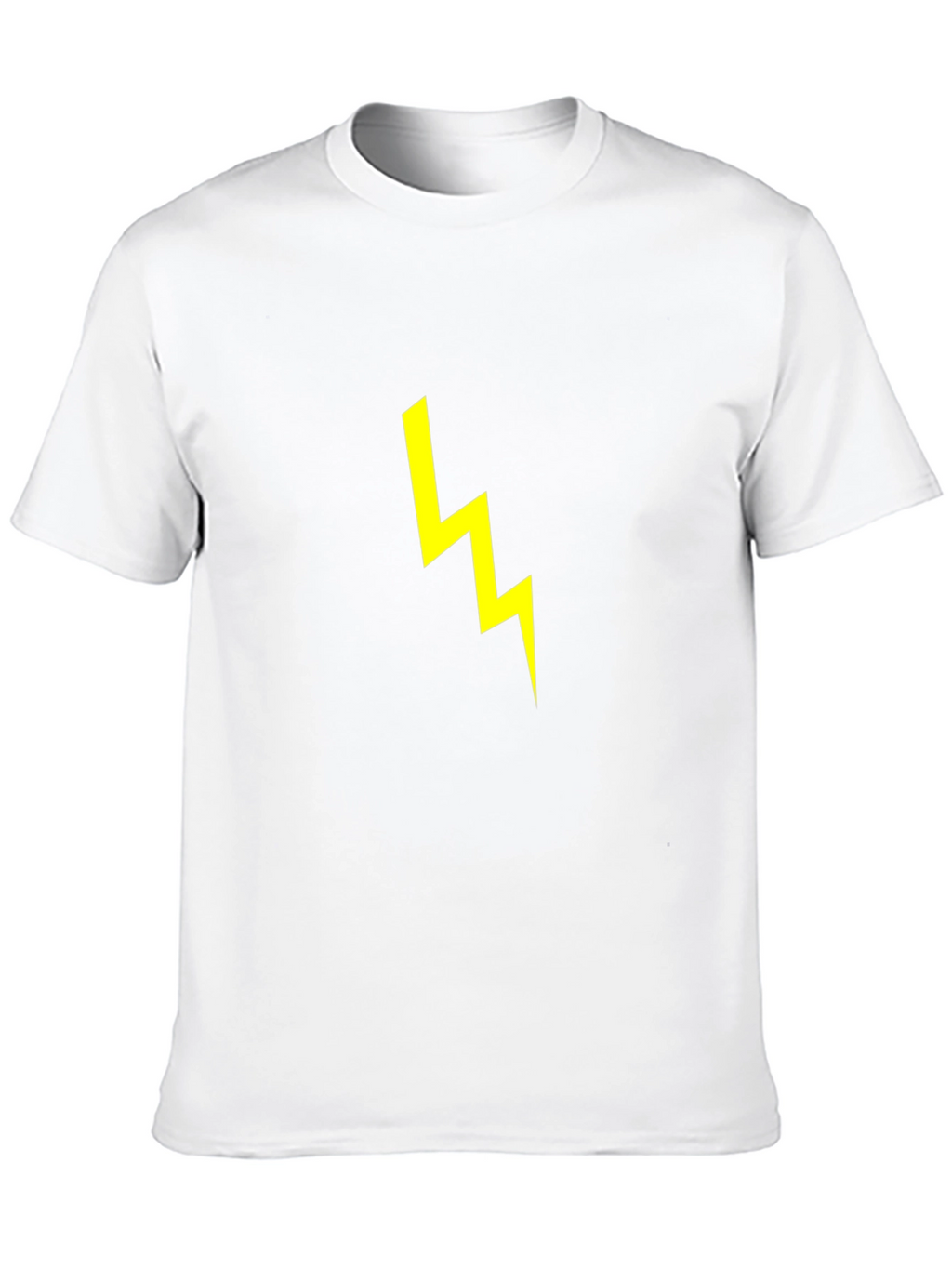 Black T-Shirt with Yellow Lightning Bolt Graphic