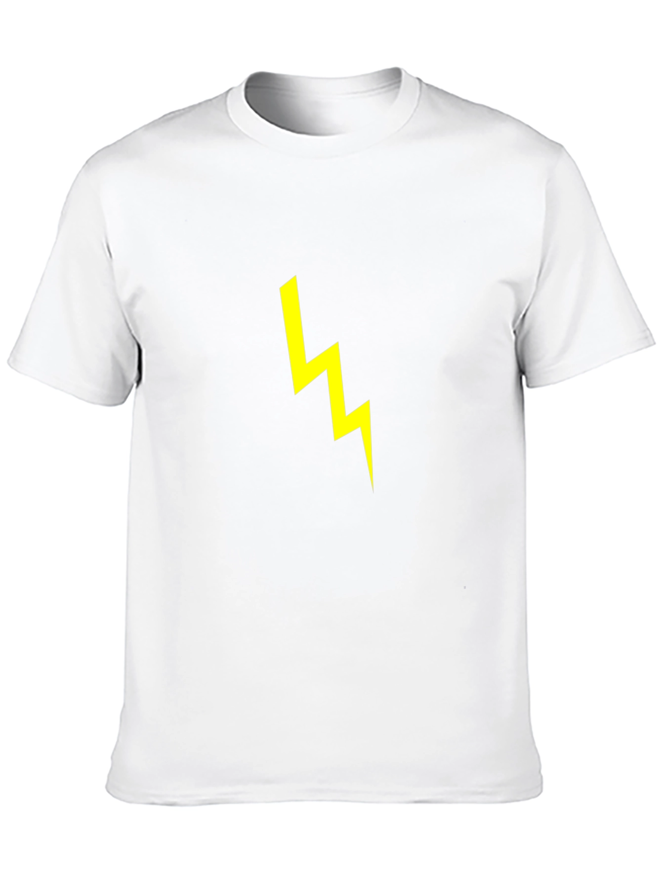Black T-Shirt with Yellow Lightning Bolt Graphic