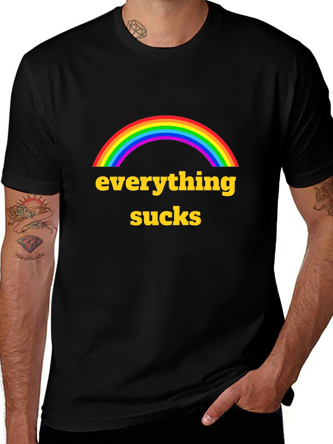 Everything Sucks Rainbow Graphic T-Shirt