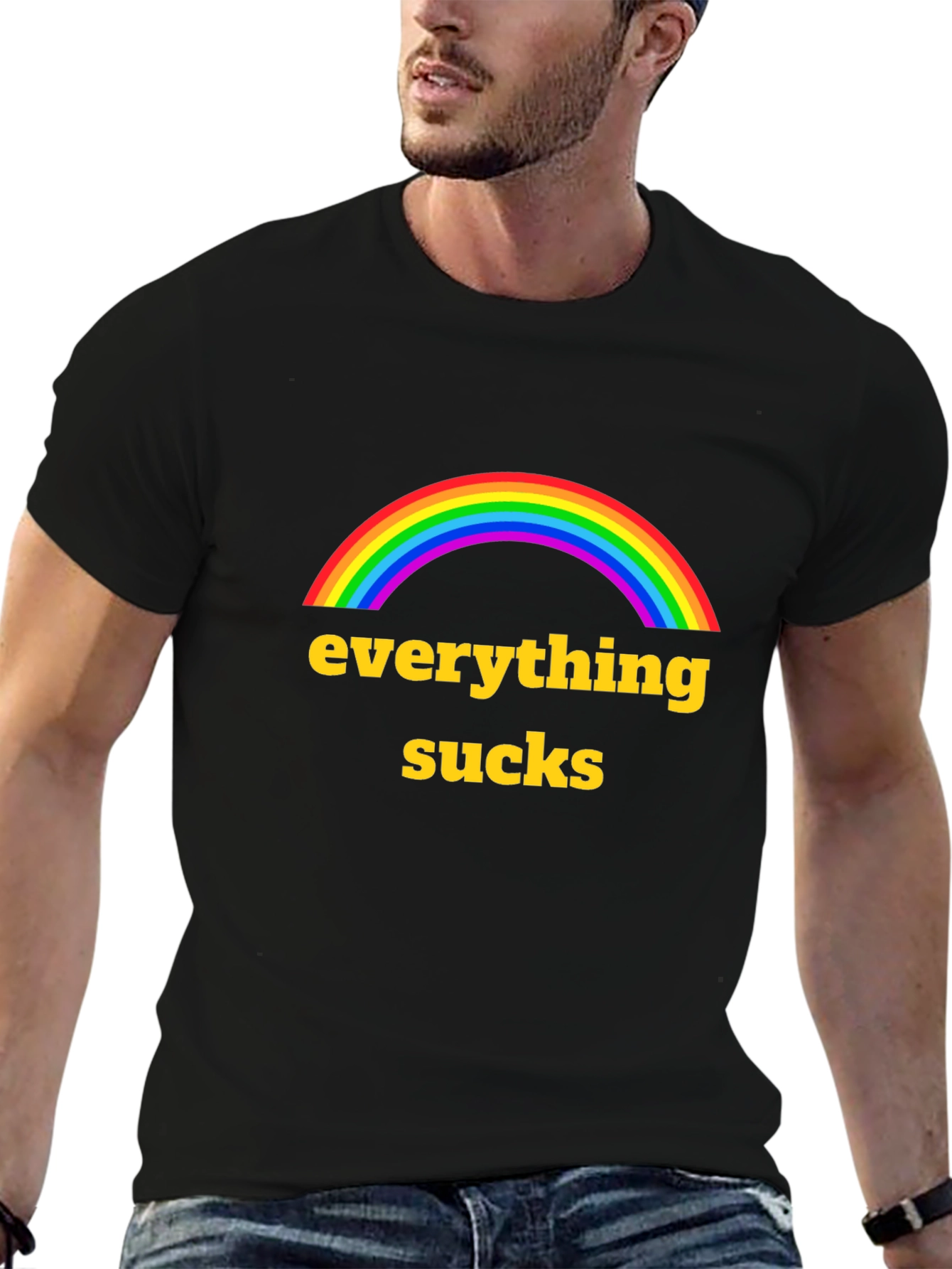 Everything Sucks Rainbow Graphic T-Shirt