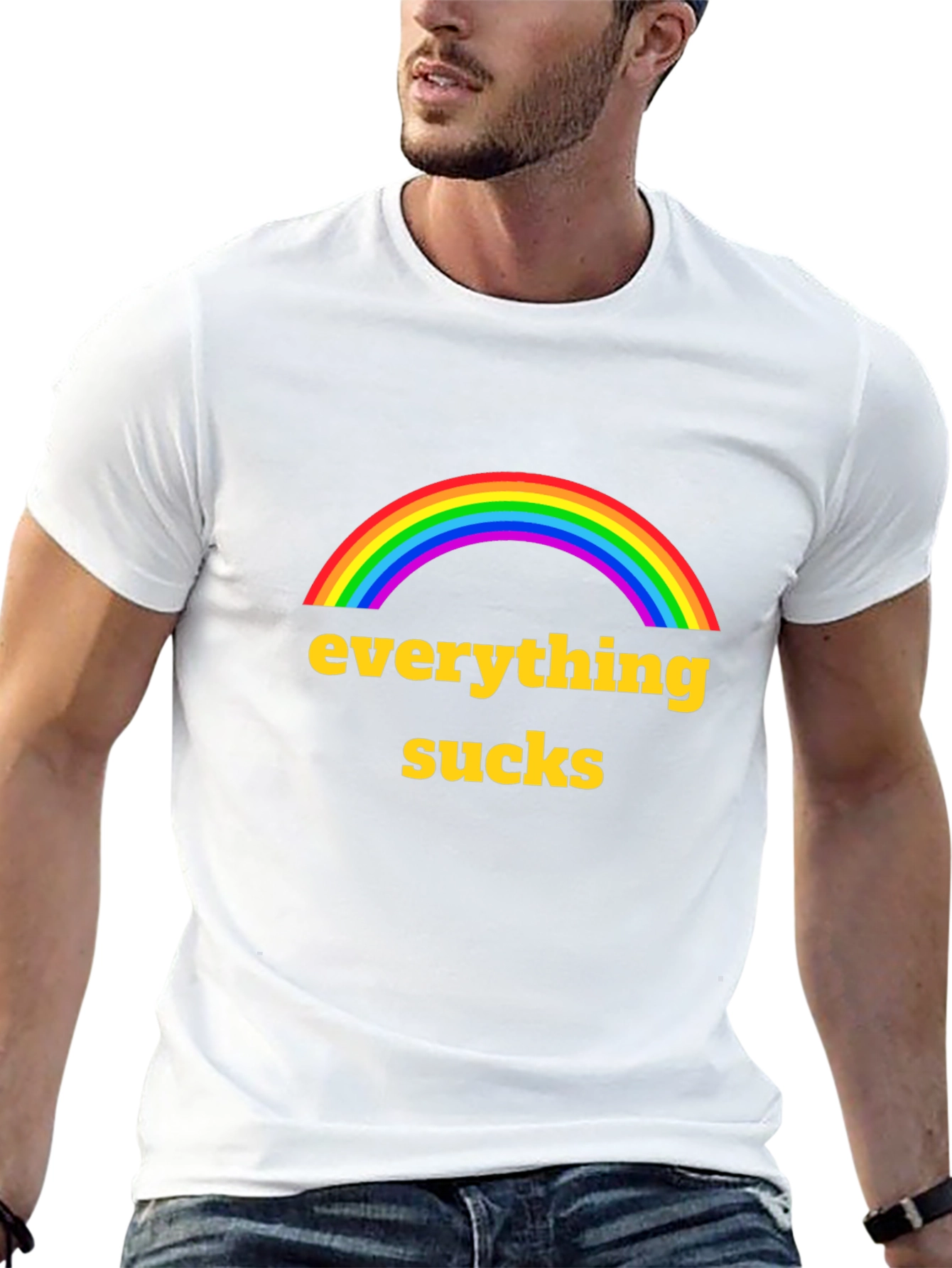 Everything Sucks Rainbow Graphic T-Shirt
