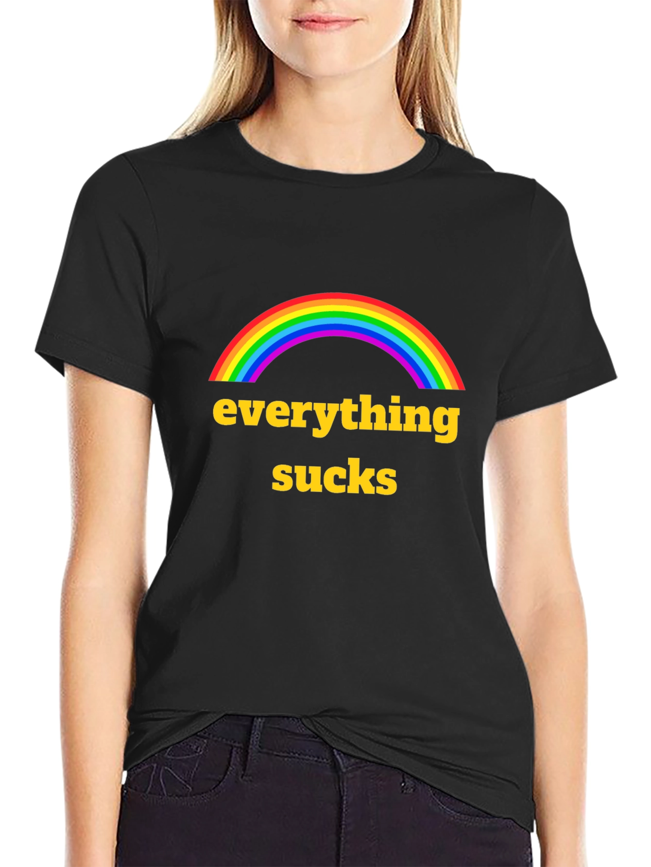 Everything Sucks Rainbow Graphic T-Shirt