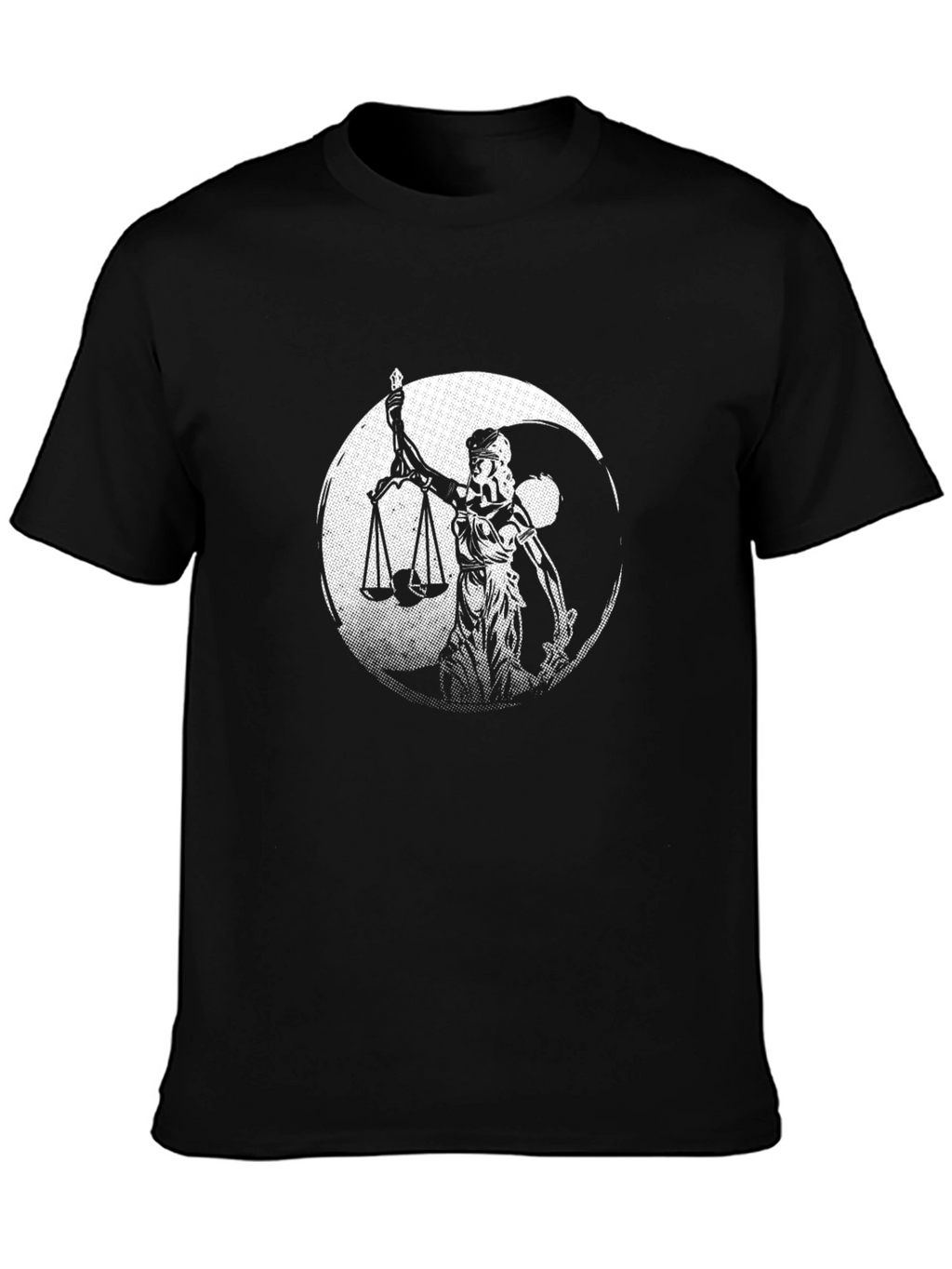 Lady Justice Yin Yang Black T-Shirt