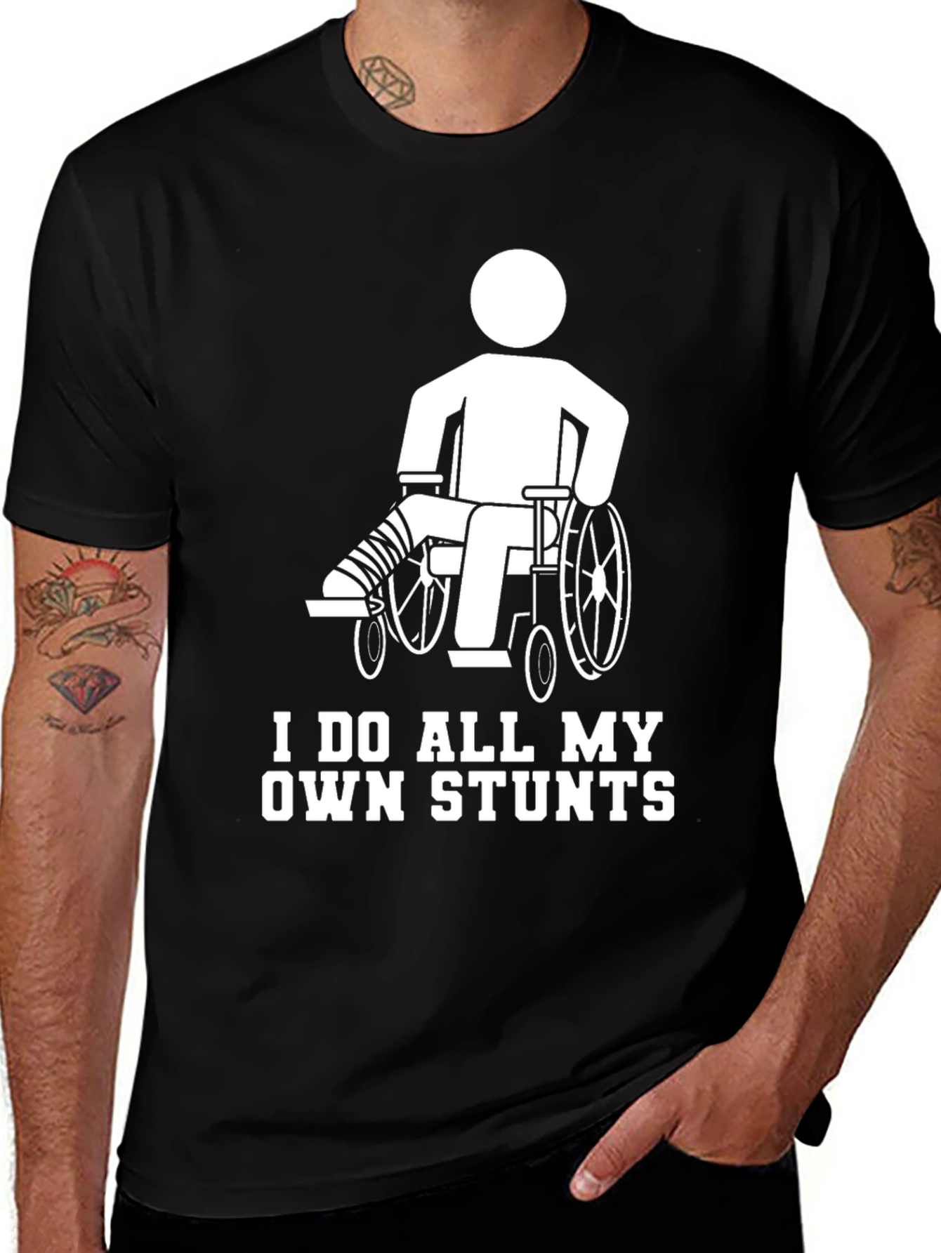 Funny Stuntman Wheelchair Humor T-Shirt