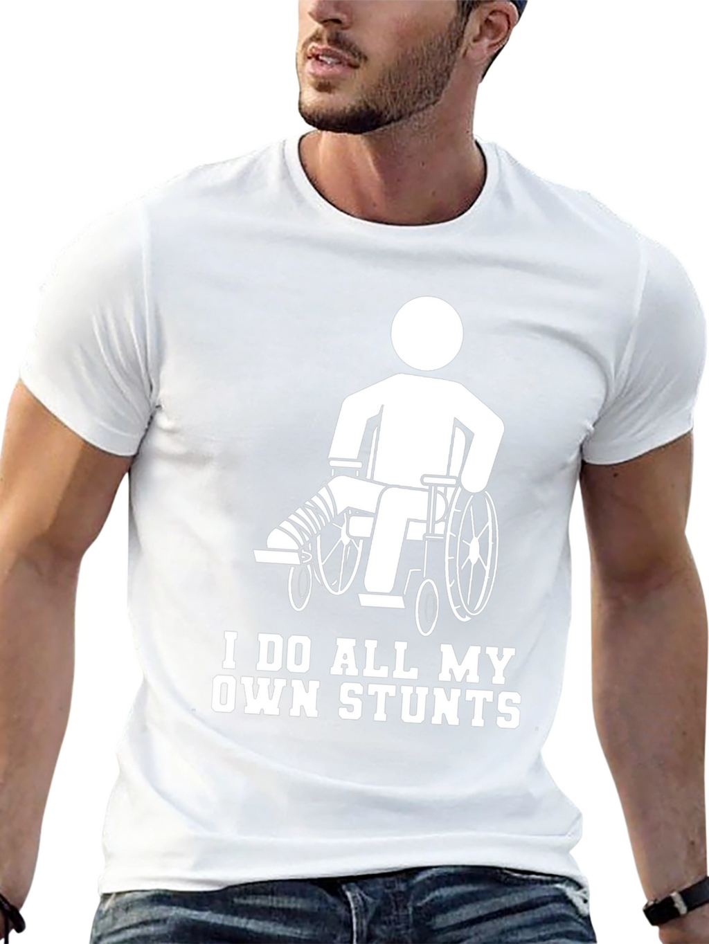 Funny Stuntman Wheelchair Humor T-Shirt