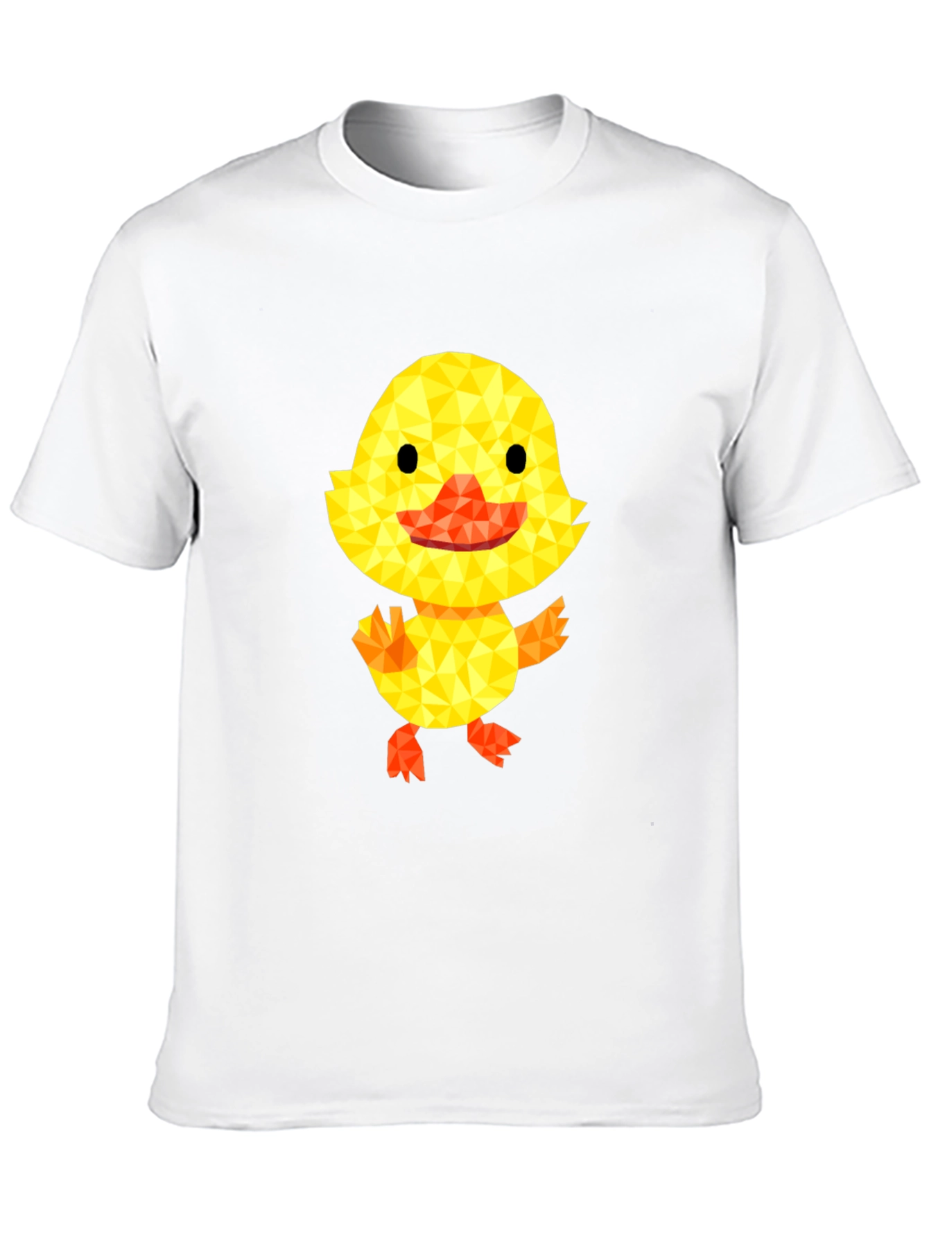 Geometric Duck Graphic Tee - Black Cotton Blend