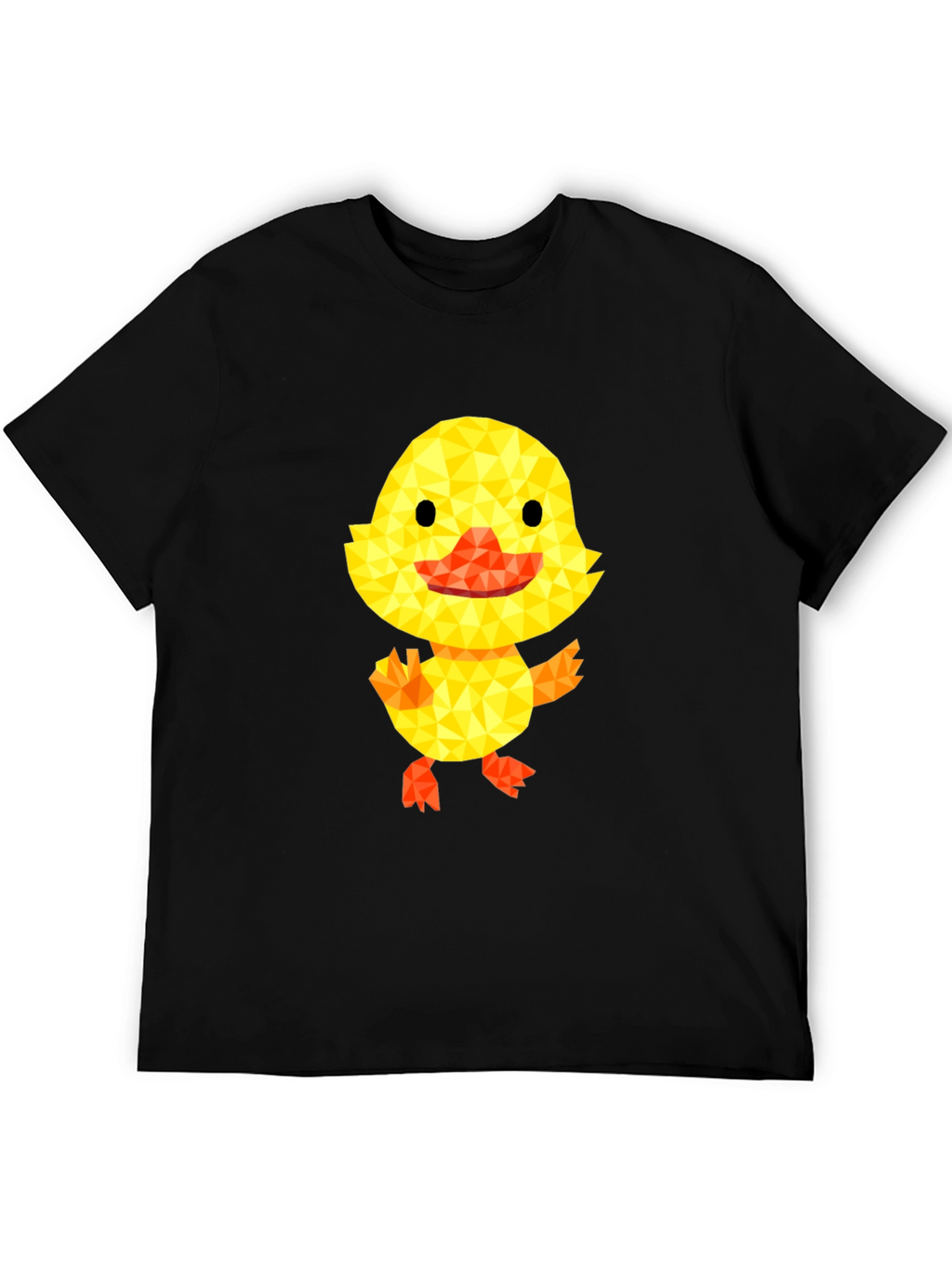 Geometric Duck Graphic Tee - Black Cotton Blend