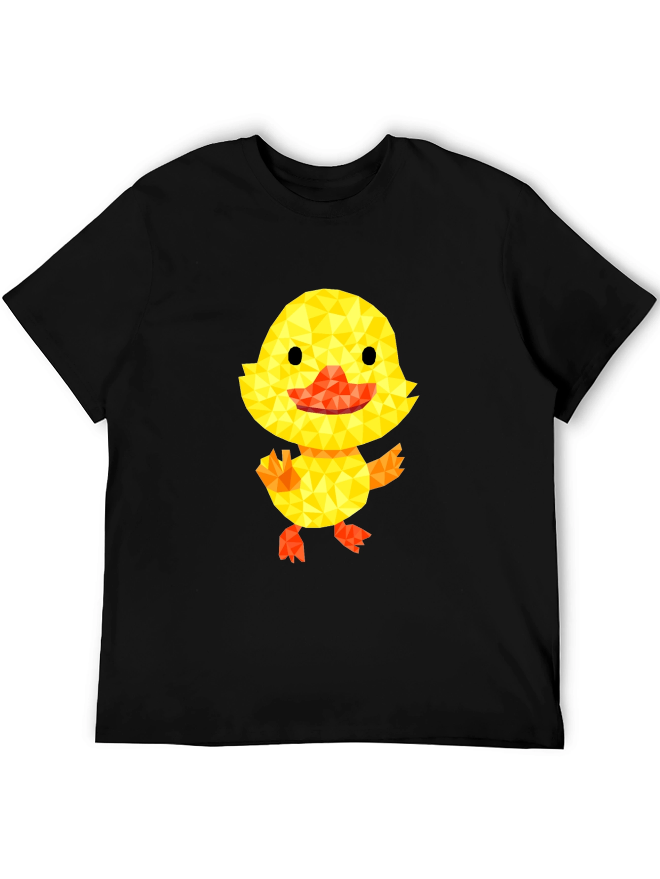 Geometric Duck Graphic Tee - Black Cotton Blend